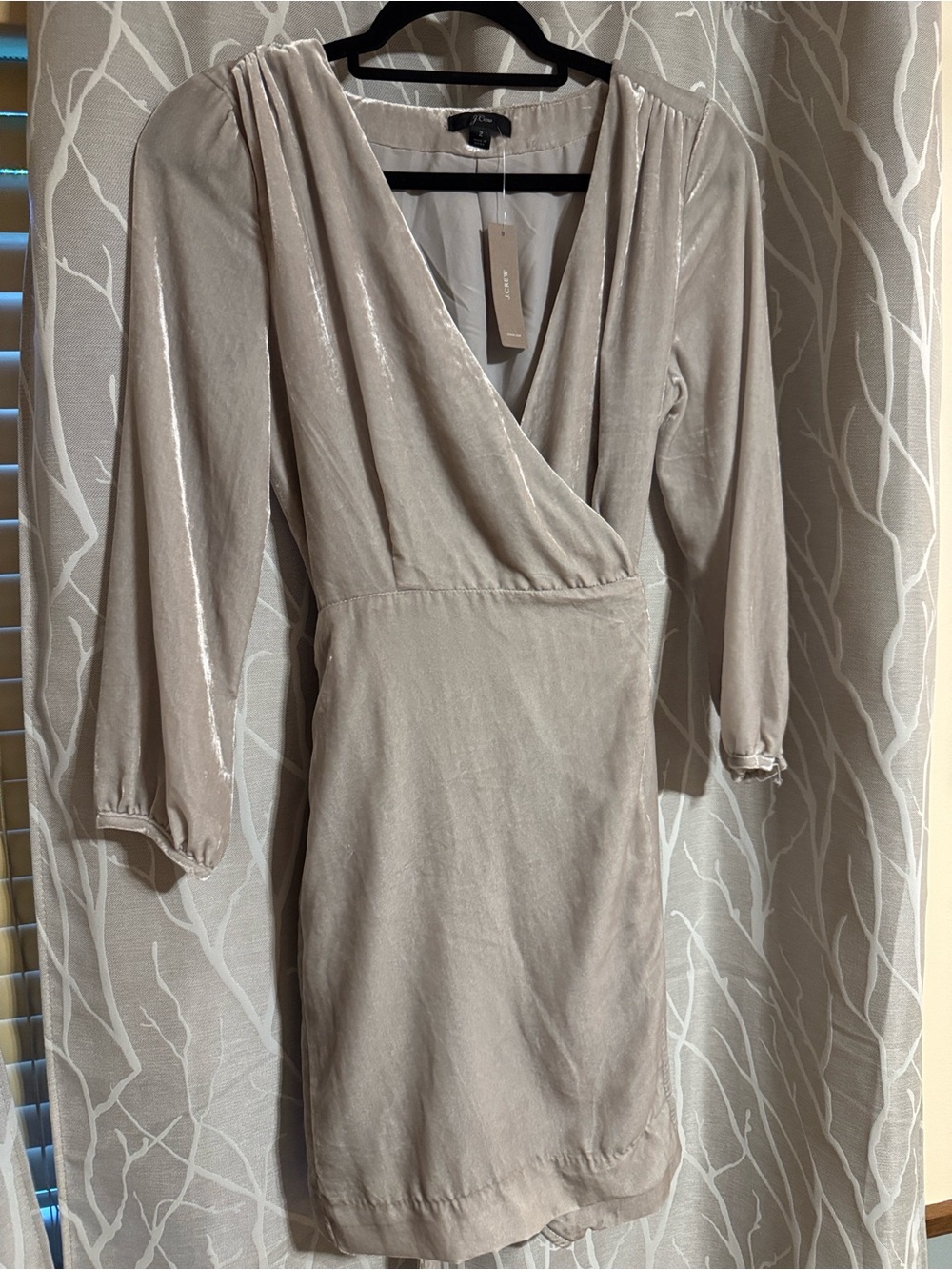 J. Crew Silver Velvet Wrap Dress